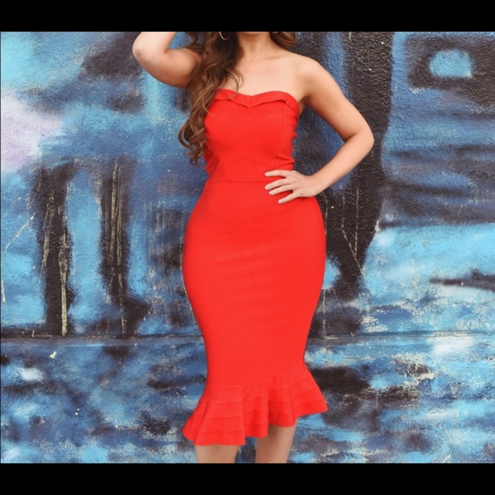 Red bandage Dress